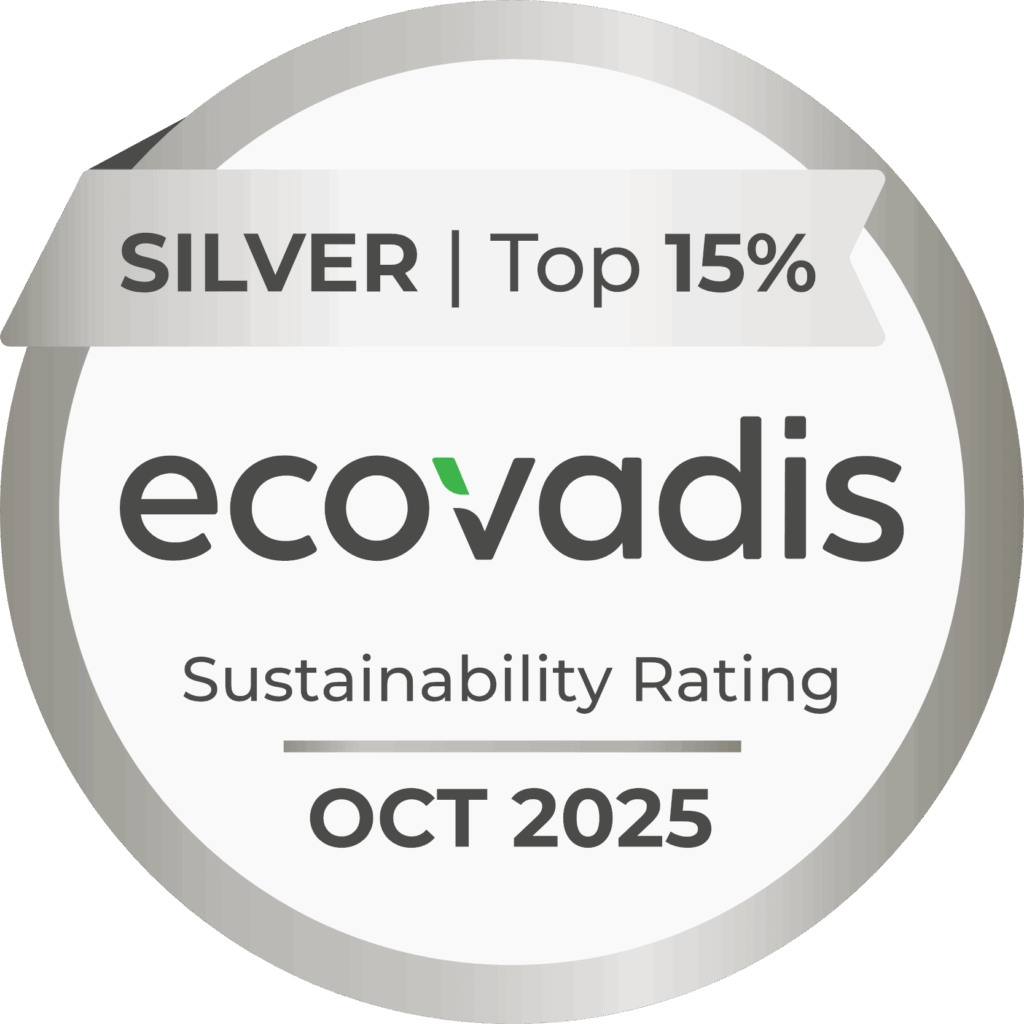 De EcoVadis silver badge van Impress. In 2025 zit Impress in de top 7 van de door EcoVadis onderzochte bedrijven wereldwijd.