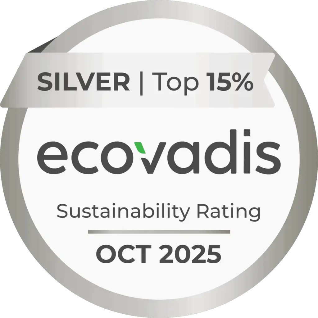 De EcoVadis silver badge van Impress. In 2025 zit Impress in de top 7 van de door EcoVadis onderzochte bedrijven wereldwijd.