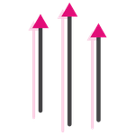 Icoon van drie losse pijlen voor multichannel communicatie