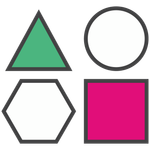 Een verzameling van vormen symbool voor de verschillende kanalen in omnichannel communicatie