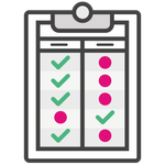 Icoon van clipboard voor de vergelijking van omnichannel vs multichannel